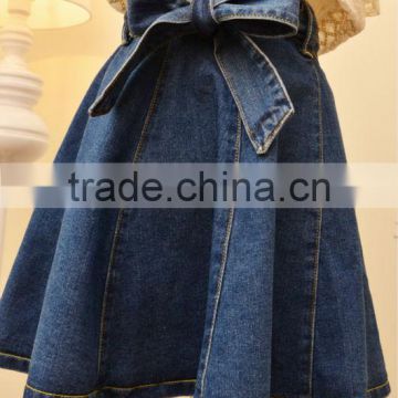 2016 new design A-line jean skirt