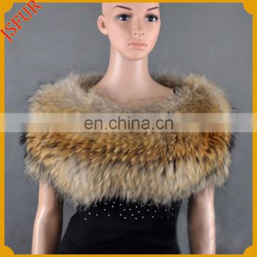 Knit real raccoon fur women fur coat fur shawl