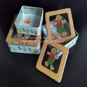 With Window Square Birthday Tin Box Coffee Tin Box PVC Customized Size