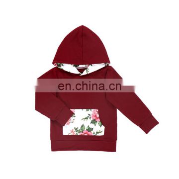 Baby Girls Floral Printed Hoodie  Top Mini Pocket Design Boutique Shirt For Sale Newborn Casual Wear