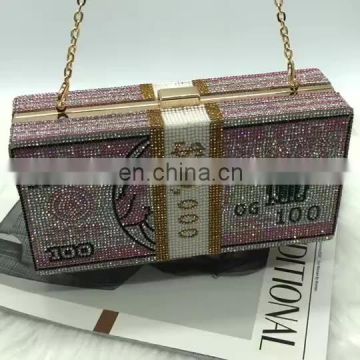 Women Dollar Bling bags Glitter Gold Chain Luxury Diamond women purses and handbags Evening Party Hand Bag Purse Money Bags