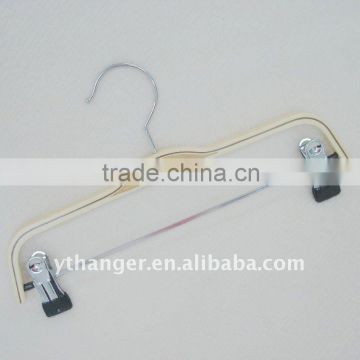 LS7 laminated hangers for coat and pants with clips