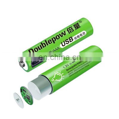 Long Cycle Life USB 1.2v AAA Battery NiMH 680mWh Rechargeable Batteries with led indicator