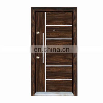 wooden steel doors, wooden door armoured door with aluminum strips, home security door
