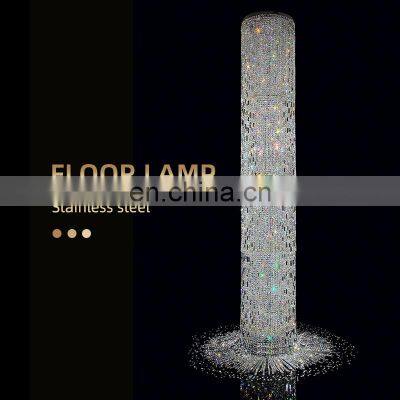 HUAYI New Design Customized Luxury Decorative Indoor Hotel Modern Crystal LED Floor Light