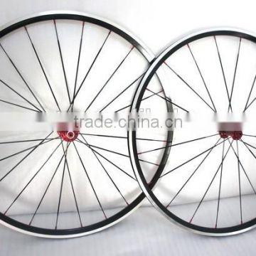durable carbon alloy wheelset 24mm depth with powerway hub 700c racing bike bicycle clincher alloy wheels