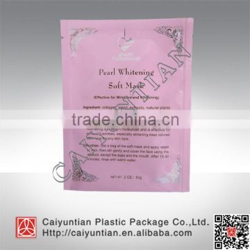 three side seal facial mask packaging bags with tear notch