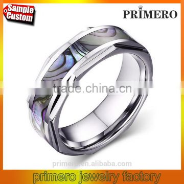 Tungsten Stunning Abalone Stripe Inlaid Wedding Band Ring Manufacturer