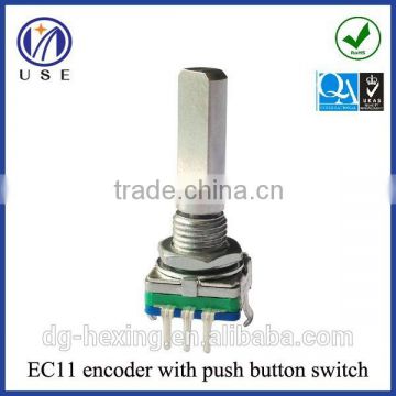 11mm size metal shaft rotary encoder with press switch