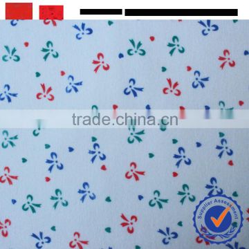 2016 NEW FASHION white printed brushed fabric FOR CHINA FACTORY