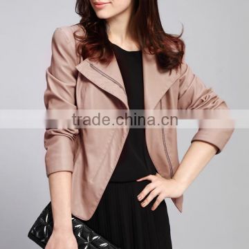 New tan leather jackets for ladies & OEM item jacekt factory&colorful custom jacket