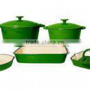 green enamel cast iron cookware