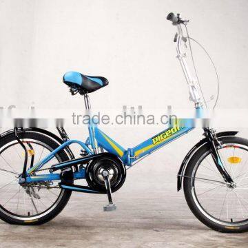 16"steel suspension blue foldable bike