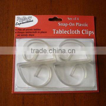 Fancy plastic tablecover clips