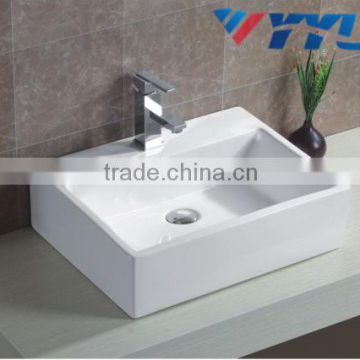 chaozhou ceramic basin square shape single hole white wash basin hot sale art basin new design hot sale art basinB004