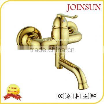 Gold Plated High Quality Wall Mounted Bath Shower Mixer