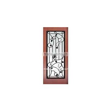 wooden glass door