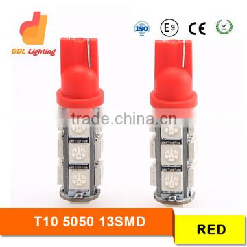 168 194 w5w 5050 smd 13leds t10 led light t10 24v led t10 5w5 car led auto bulb Red color
