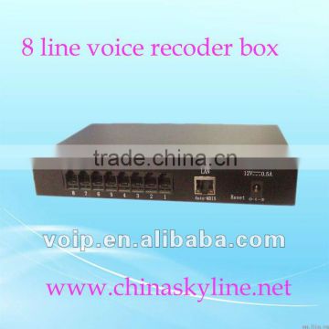 8 line embed voice recorder box,telephone voice logger