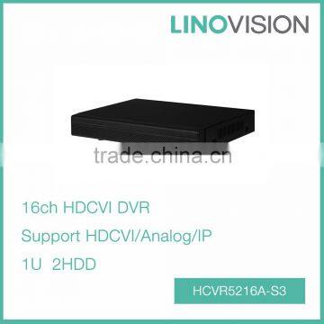 16CH Tribrid 720P-Pro 1U 2SATA HDCVI DVR, Support HDCVI/Analog/IP