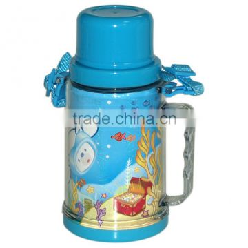 Double walls plastic water bottles with cup and handle