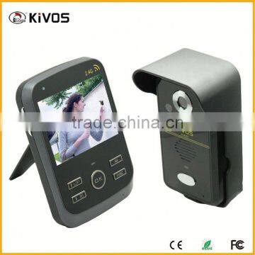 2.4Ghz 300meter kivos kdb300 video door phone intercom With Pir Auto-detection Recording