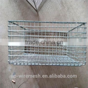 Metal turnover basket in warehouse