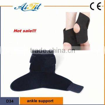 Elastic neoprene magnetic far-infrared self-heating ankle support for pain relief