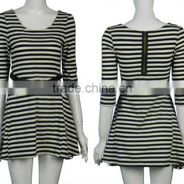 new design for horizontal stripes dress