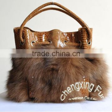 CX-H-27A Good Quality Wholesale Price Genuine Fox Fur Handbag