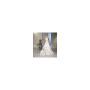 Backless Elegant Beaded Satin Long Wedding Dresses Of Generous Bra Design