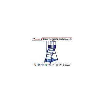 Carbon Steel Mobile Platform Ladder Safety / Workshop Rolling Step Ladder