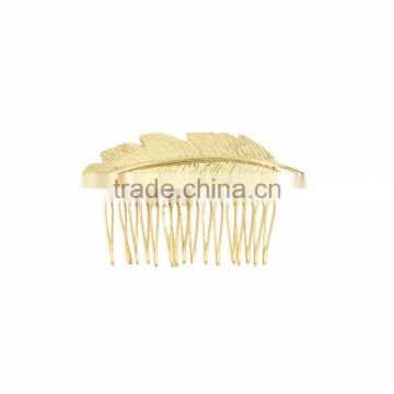 Gold Leaves Hair Comb Vintage Bridal Metal Slide Clip