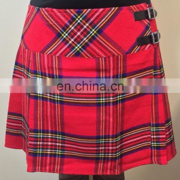 Ladies Girls Women Royal Stewart Tartan Pleated Mini Billi Skirt