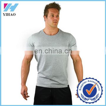 Trade Assurance 2016 Yihao Mens Custom Gym fitness Print Clothing Tee shirt Blank bodybuilding muscle tee mens gym t-shirt men