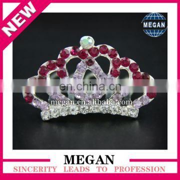 Hot selling Rhinestone baby kids Birthday party girl women hair comb gift tiara crown