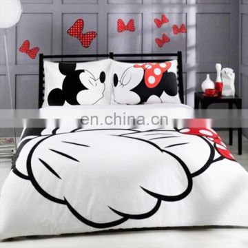 Cartoon style duvet cover set micky mouse mickey miki minnie printed three pieces bedding set