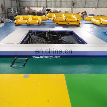 5x5 Meter Inflatable Floating Ocean Sea Swimming Pool / Protective Anti Jellyfish Pool With Netting Enclosure For Yacht