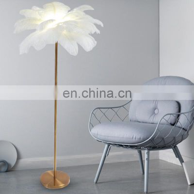 Simple Colorful Feather Floor Lamp Home LED Standing Light Postmodern Atmosphere Lamps For Living Room Bedroom