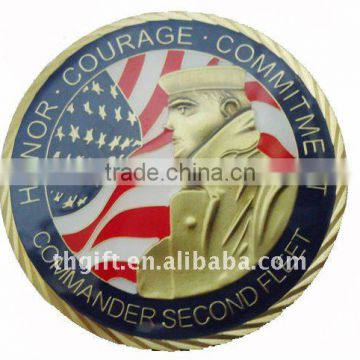 Country leader metal coin /souvenior coin with diamond cut edge