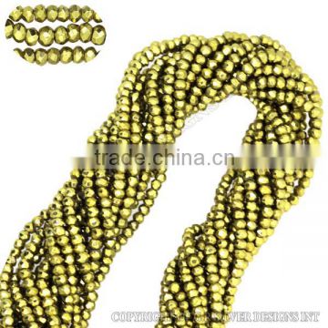 gold pyrite beads,hot sale 3-4mm rondelle faceted gemstone beads strands,stone beads for necklace jewelry