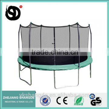 15ft big heavy duty safe bungee jumping trampoline with round fitness mats and child safety net