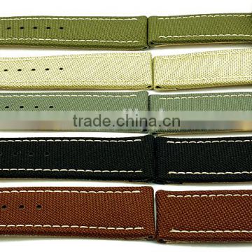 Outstanding Quality Genuine Leather Lining Canvas Watch Straps