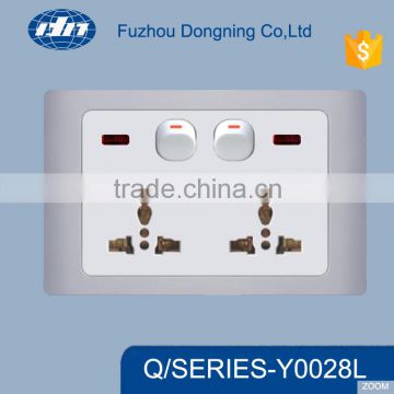 Double 13A switched socket with light Y0028L
