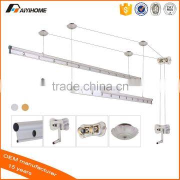 Aluminium Alloy ceiling pulley clothes dryer rack, Hand Lifting Balcony Ceiling clothes drying rack