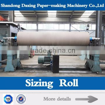 Multi cylinder long mesh paper machine sizing roll