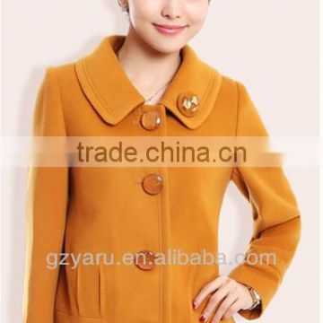 women fashion yellow xxxl size wool jackets fat