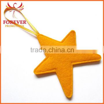 Felt Yellow Star Ornaments with Ribbon Hanger for Christmas Tree