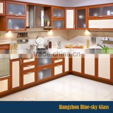 4mm frosted tempered glass for kitchen cabinet door for hot sale