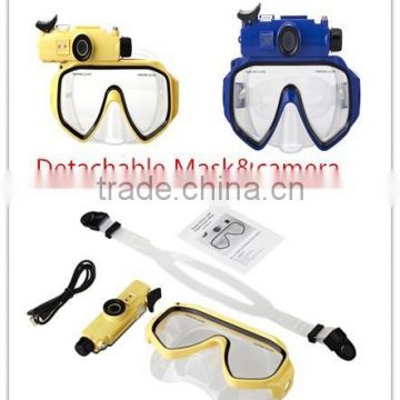 2014 New Waterproof Wide-angle Snorkelling Scuba Diving Mask Glasses Underwater Photography Video Hd 720p Camera
